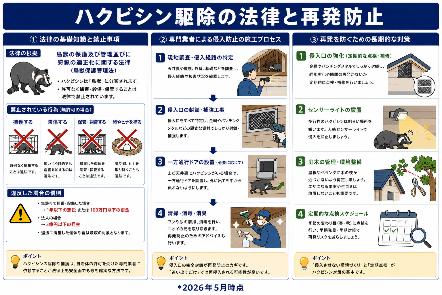 ハクビシン駆除と鳥獣保護法