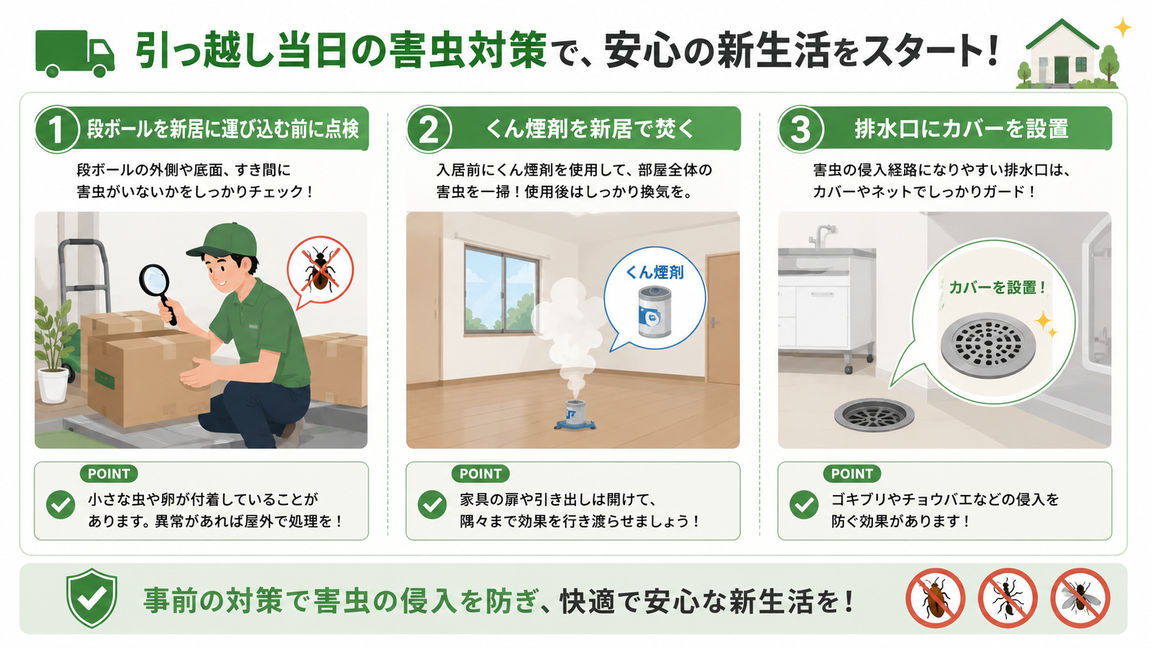引っ越し当日の害虫対策手順