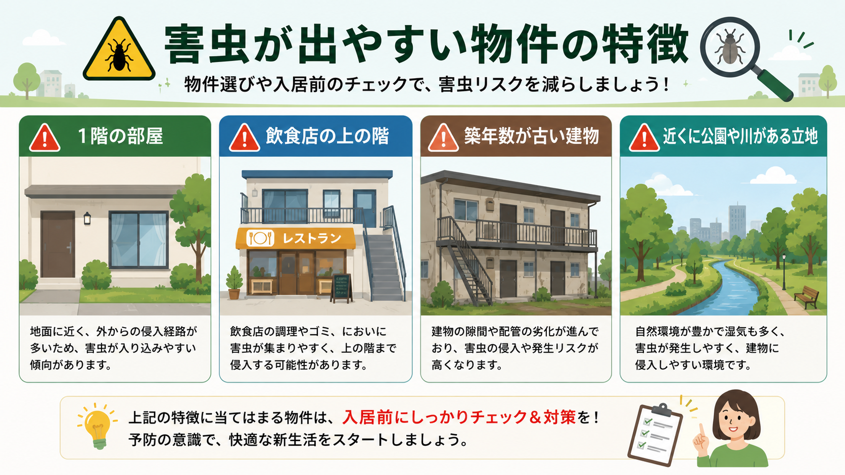 害虫が出やすい物件の特徴