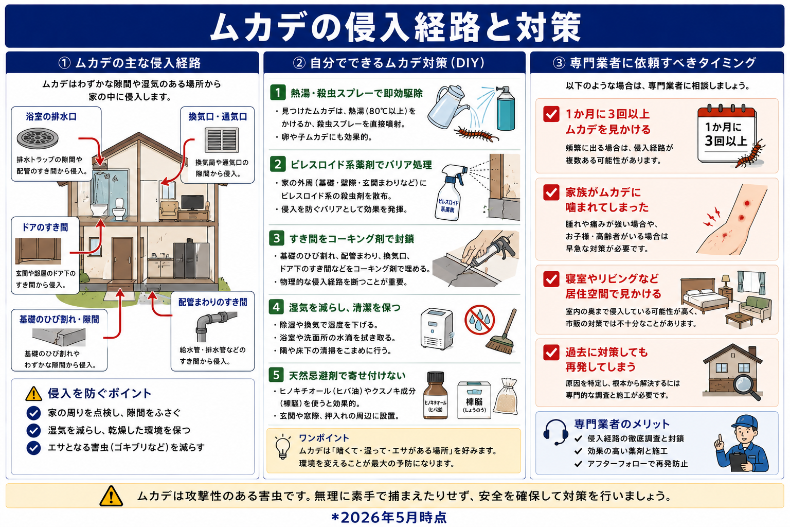 自分でできるムカデ対策の方法