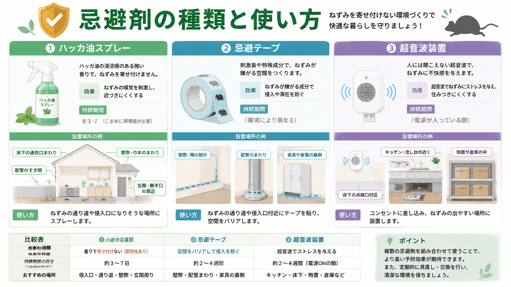 ねずみ忌避剤の効果と使い方