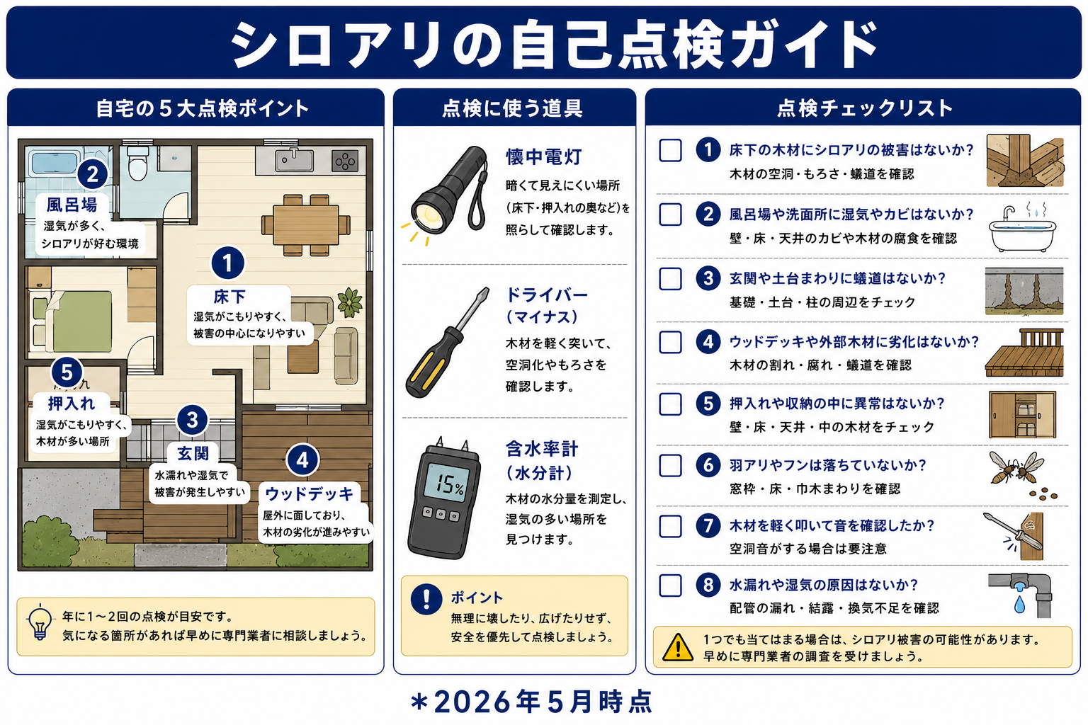 シロアリ発見時の対処ステップ